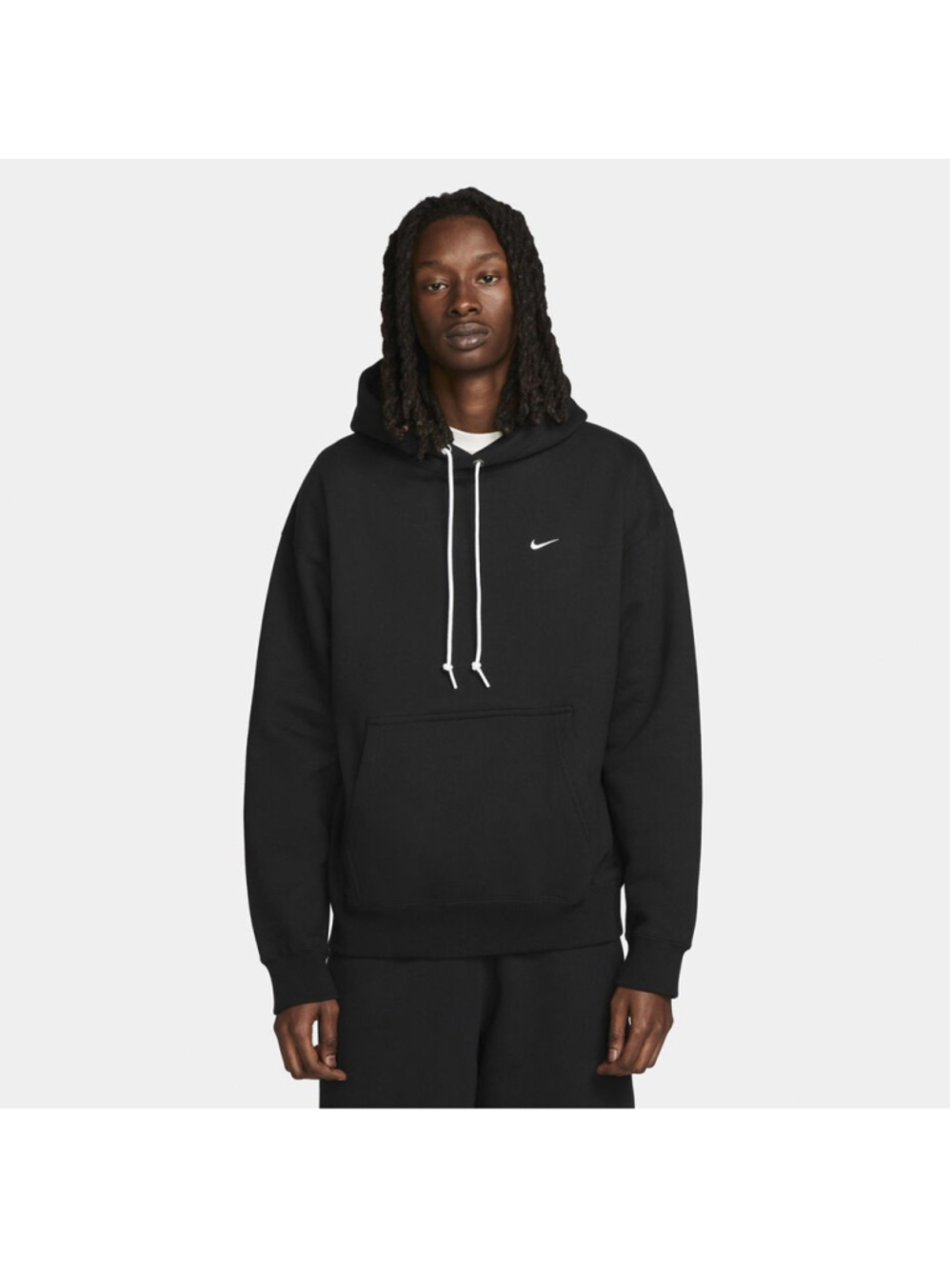 Nike Solo Swoosh Men's Fleece Pullover Hoodie Size L NEW Black DX1355-010